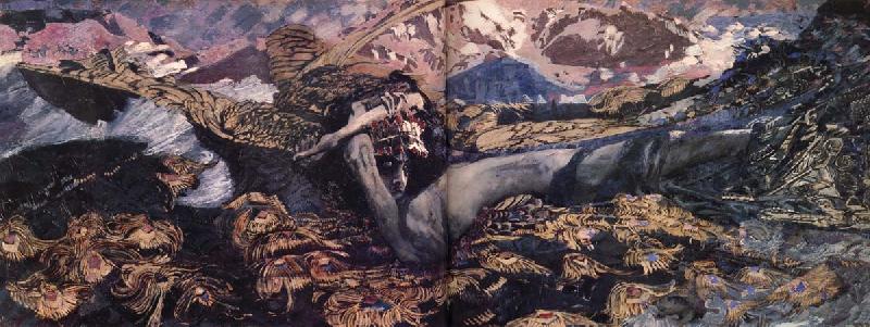 Mikhail Vrubel The demon tumbled china oil painting image